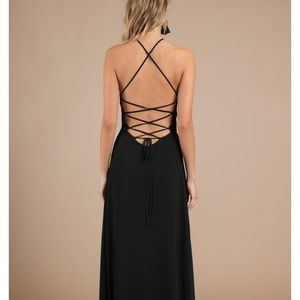 Black lace up maxi dress